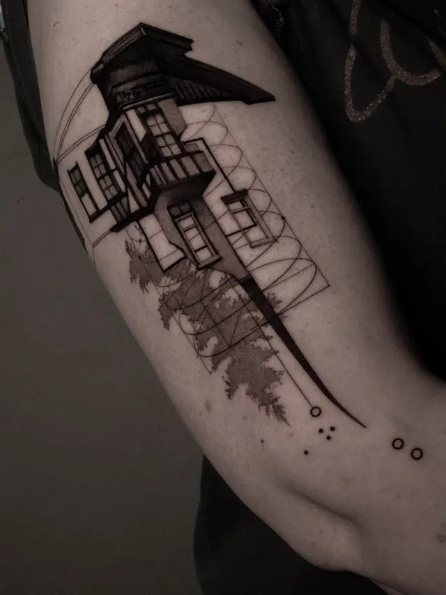 Dwelling — tattoo by Ted Faulmann on Instagram