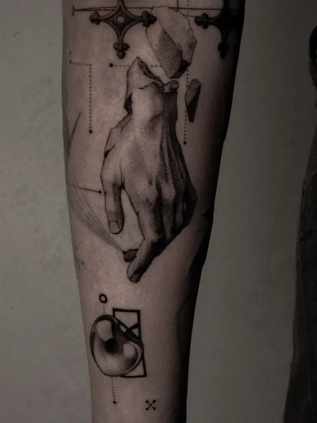 Creation — tattoo by Ted Faulmann on Instagram