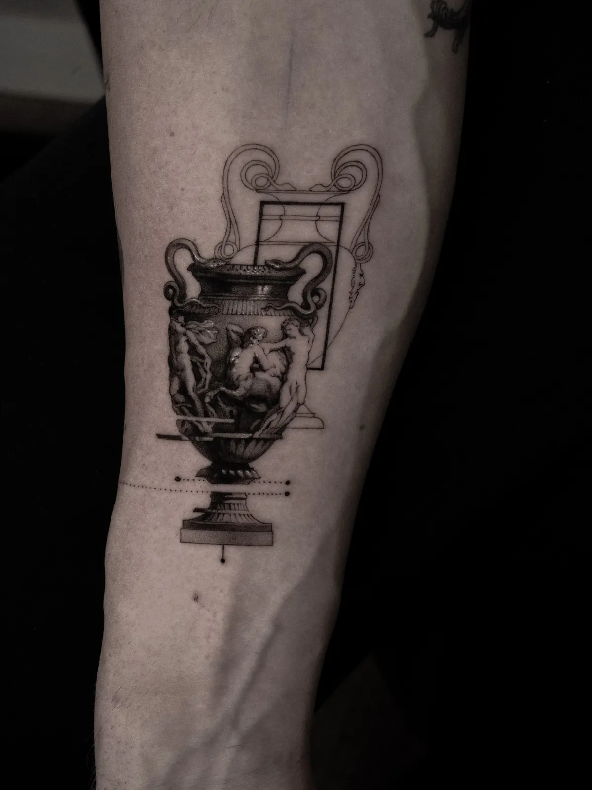 Amphora — tattoo by Ted Faulmann